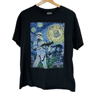 Star Wars Men’s Storm Trooper Starry Night Black T-Shirt, Large